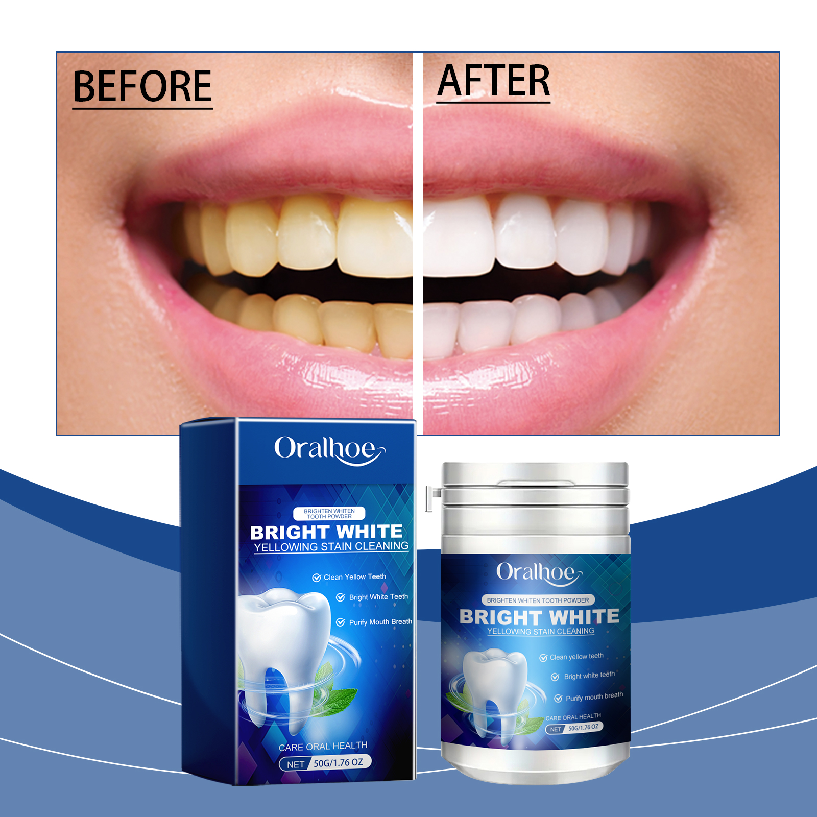 Teeth Whitening Xylitol - Mint Xylitol Teeth Restoration Mineral Powder