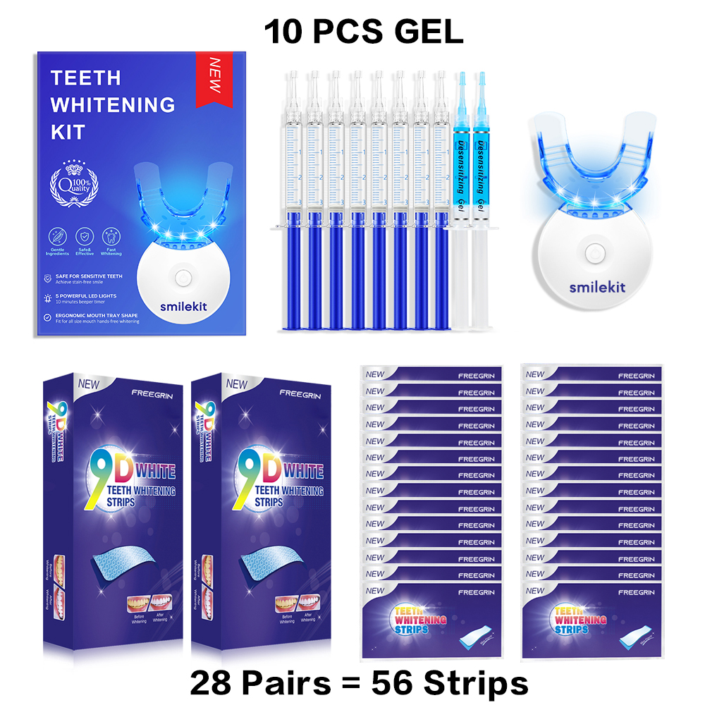 Teeth Whitening With Hydrogen Peroxide - Teeth Whitening Kit - 5X LED