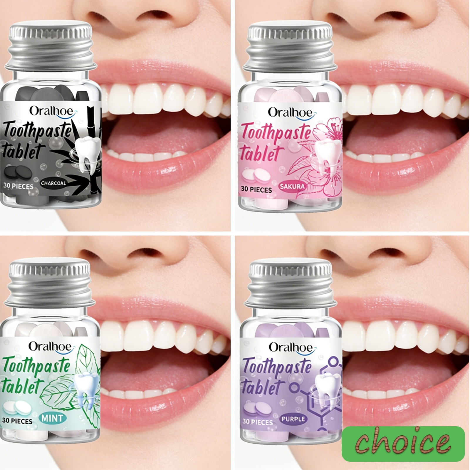 Teeth Whitening Xylitol - Deep Cleaning Solid Toothpaste Tablets -