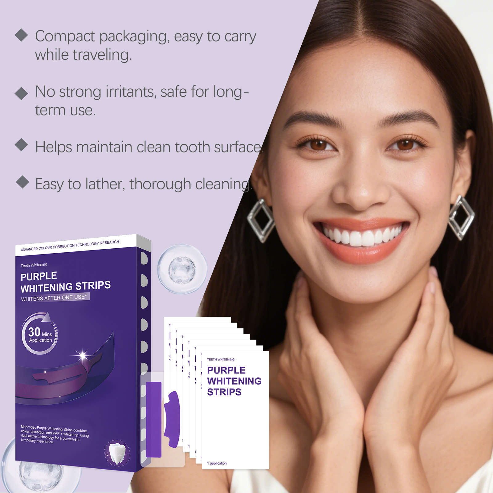 Purple Teeth Whitening Strips  - Teeth Whitening Quick のレビューと価格