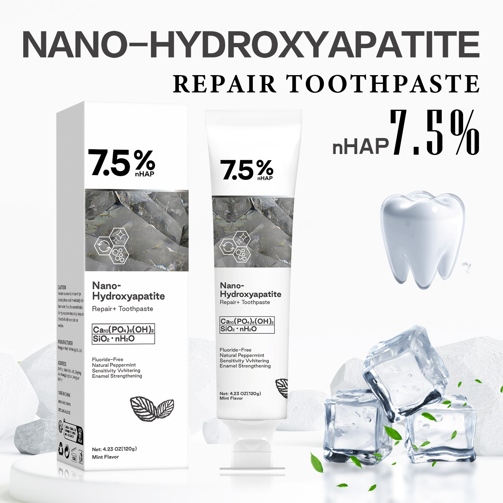 Nano Hydroxyapatite Toothpaste - Teeth Whitening With Hydrogen Peroxide のレビューと価格