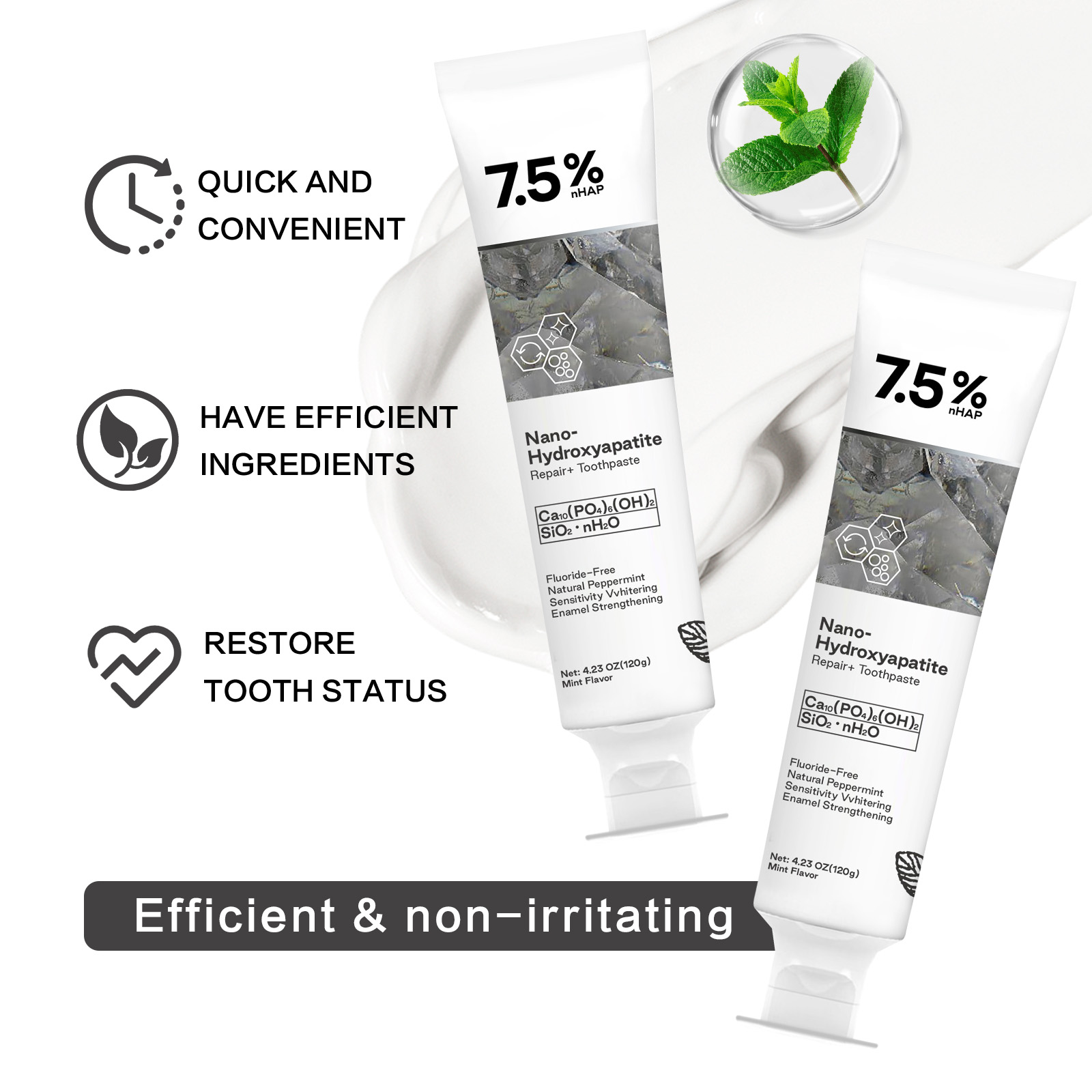 Nano Hydroxyapatite Toothpaste - Teeth Whitening With Hydrogen Peroxide のレビューと価格
