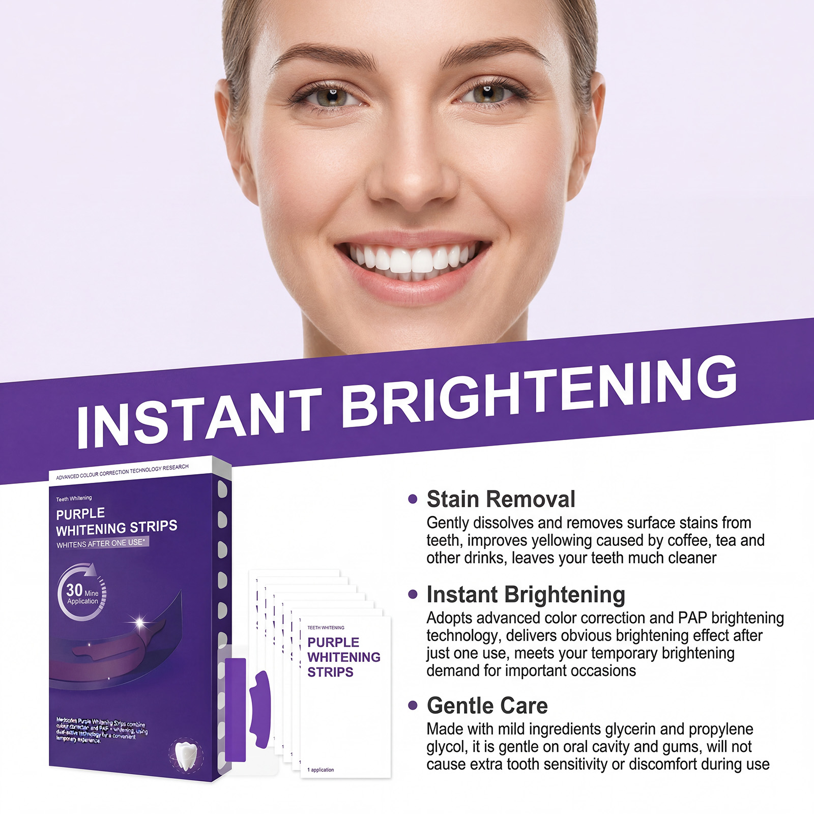 Purple Teeth Whitening Strips  - Teeth Whitening Quick のレビューと価格