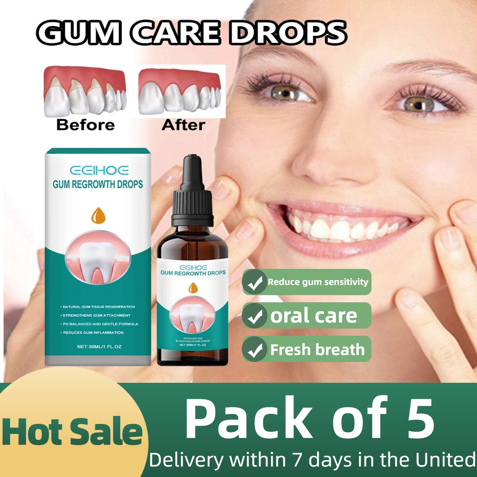 5pcs Gingival Repair Drop Quic - Teeth Whitening Quick のレビューと価格