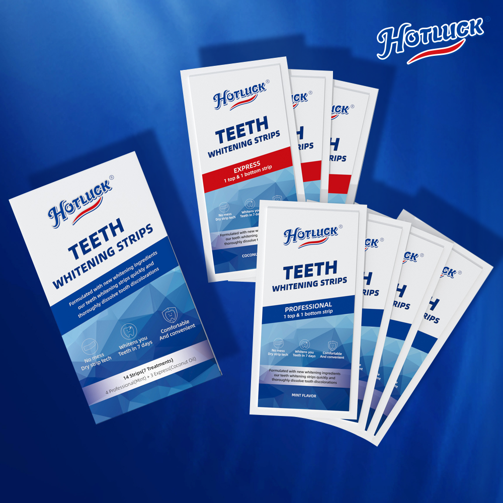 Hotluck Teeth Whitening Strips - Teeth Whitening With Hydrogen Peroxide のレビューと価格