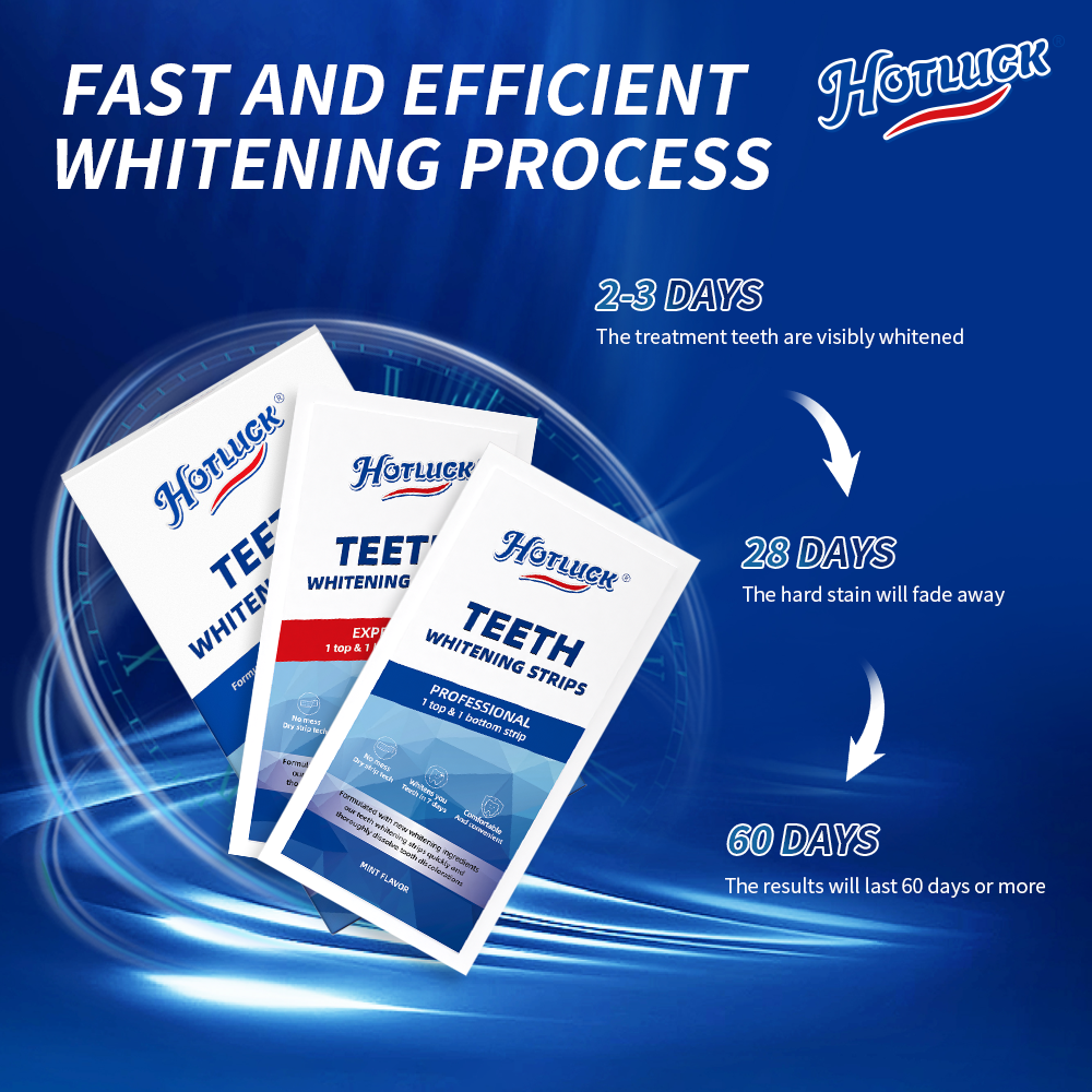 Hotluck Teeth Whitening Strips - Teeth Whitening With Hydrogen Peroxide のレビューと価格