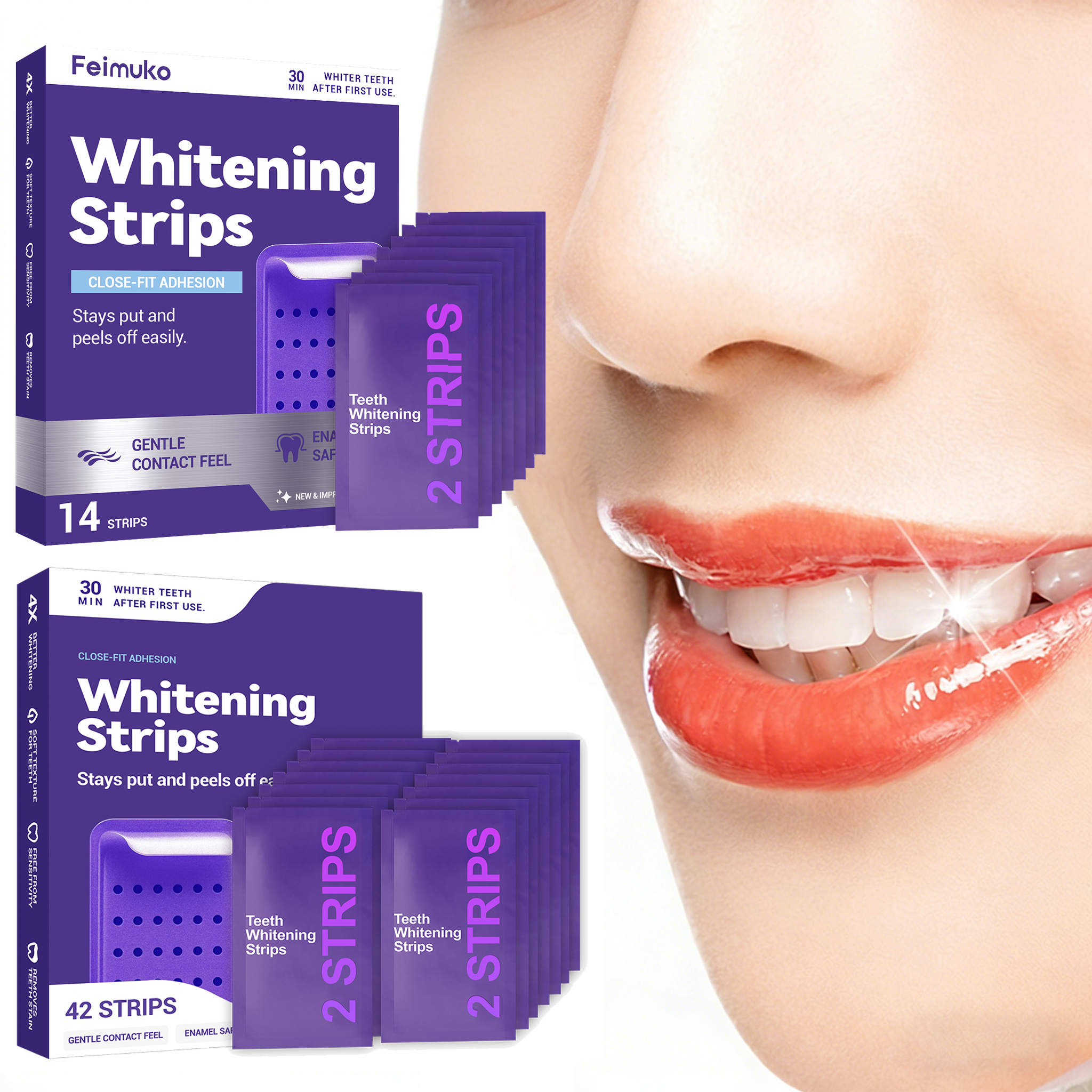 Purple Teeth Whitening Strips  - Teeth Whitening Cream のレビューと価格