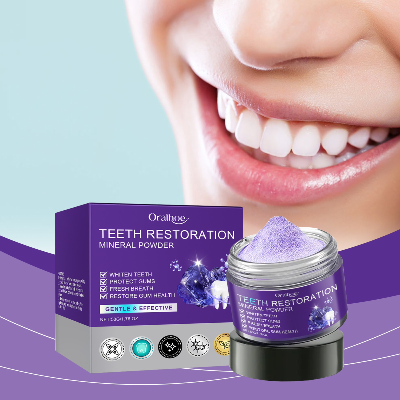 Teeth Restoration Mineral Powd - Teeth Whitening Q&M のレビューと価格