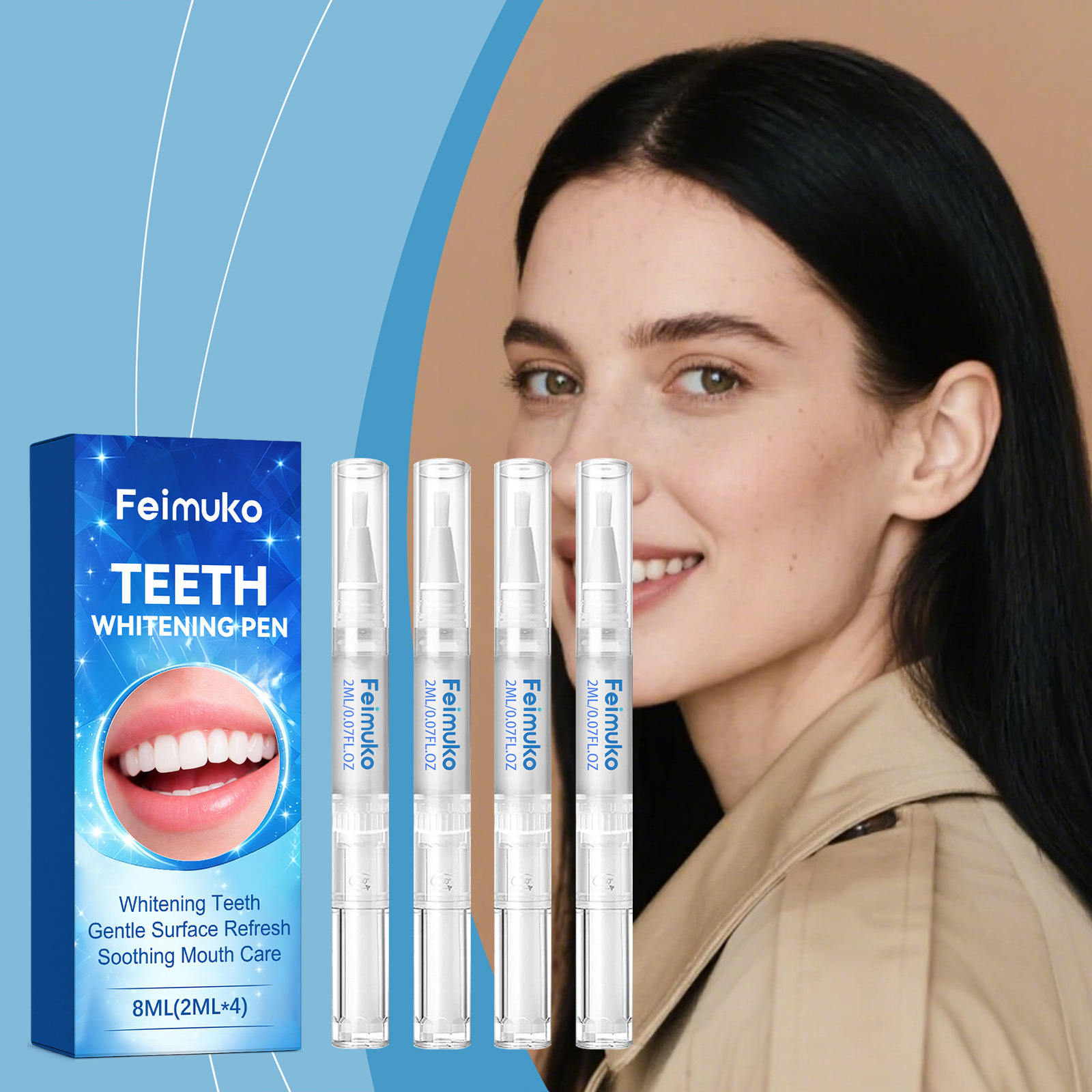 Feimuko Teeth Whitening Pen Ki - Teeth Whitening Kit At Home のレビューと価格