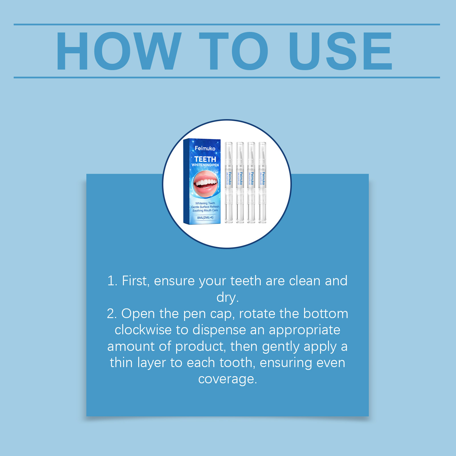 Feimuko Teeth Whitening Pen Ki - Teeth Whitening Kit At Home のレビューと価格