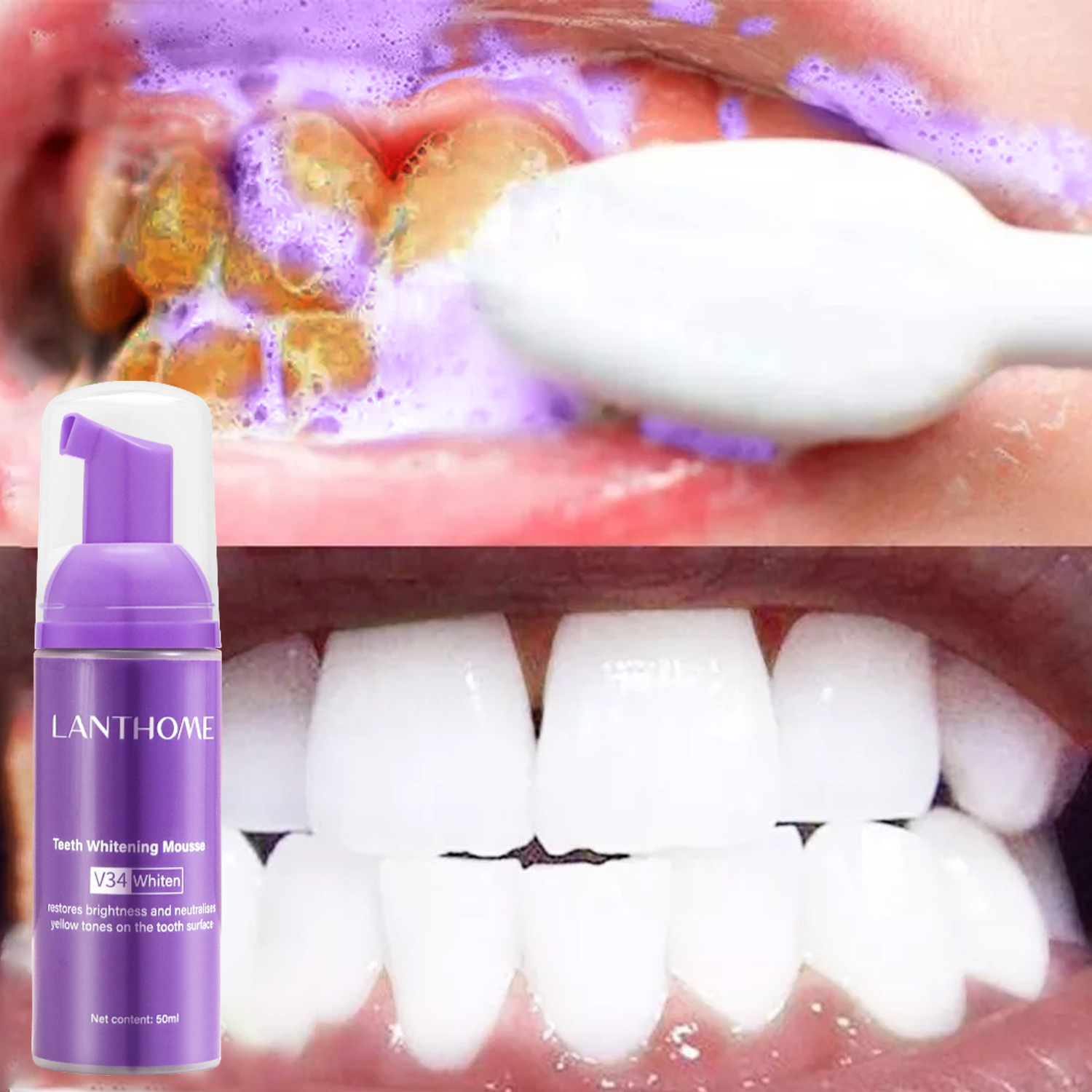 V34 Teeth Whitening Mousse Too - Teeth Whitening Xylitol のレビューと価格