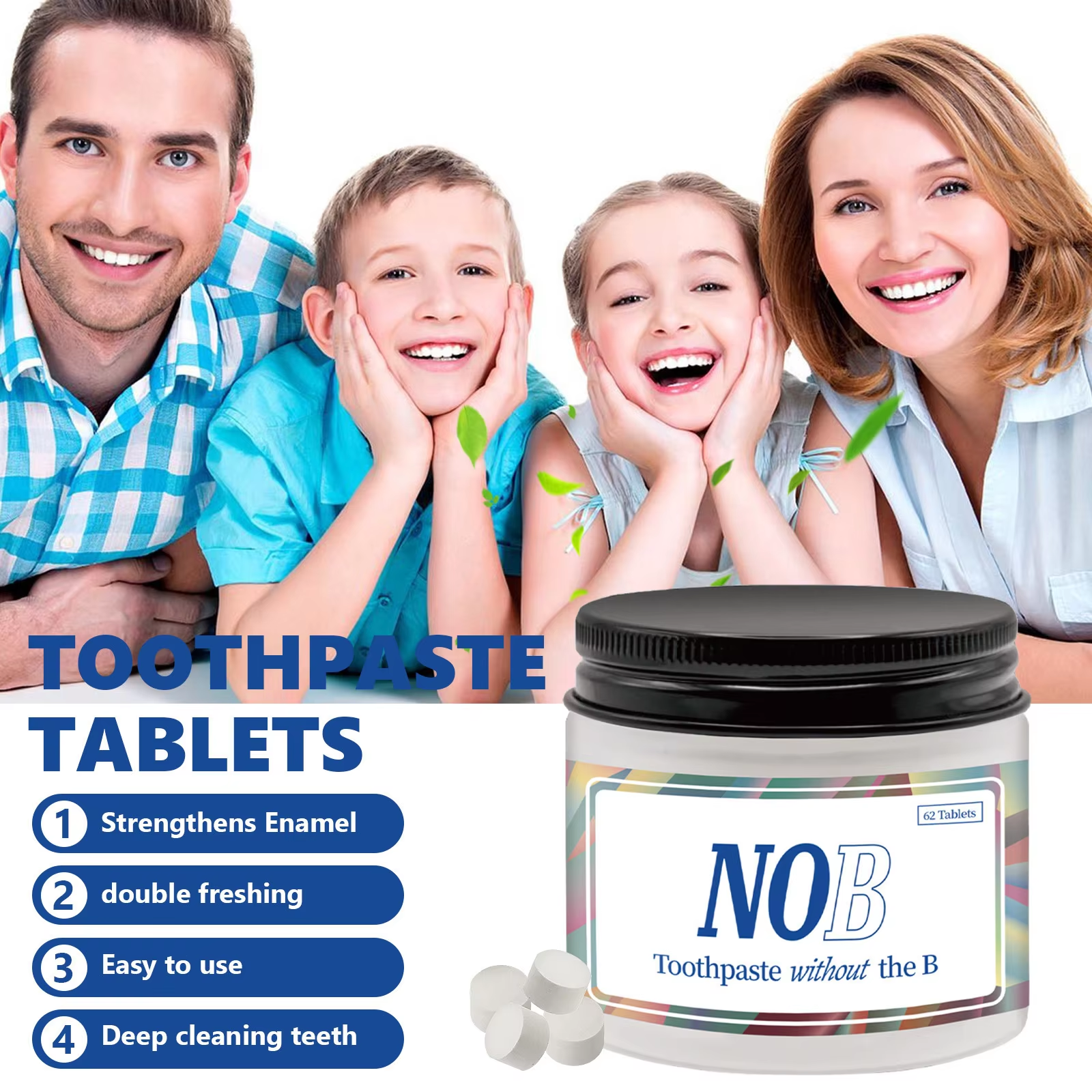 NOBS Toothpaste Tablets - Nano - Teeth Whitening Xylitol のレビューと価格