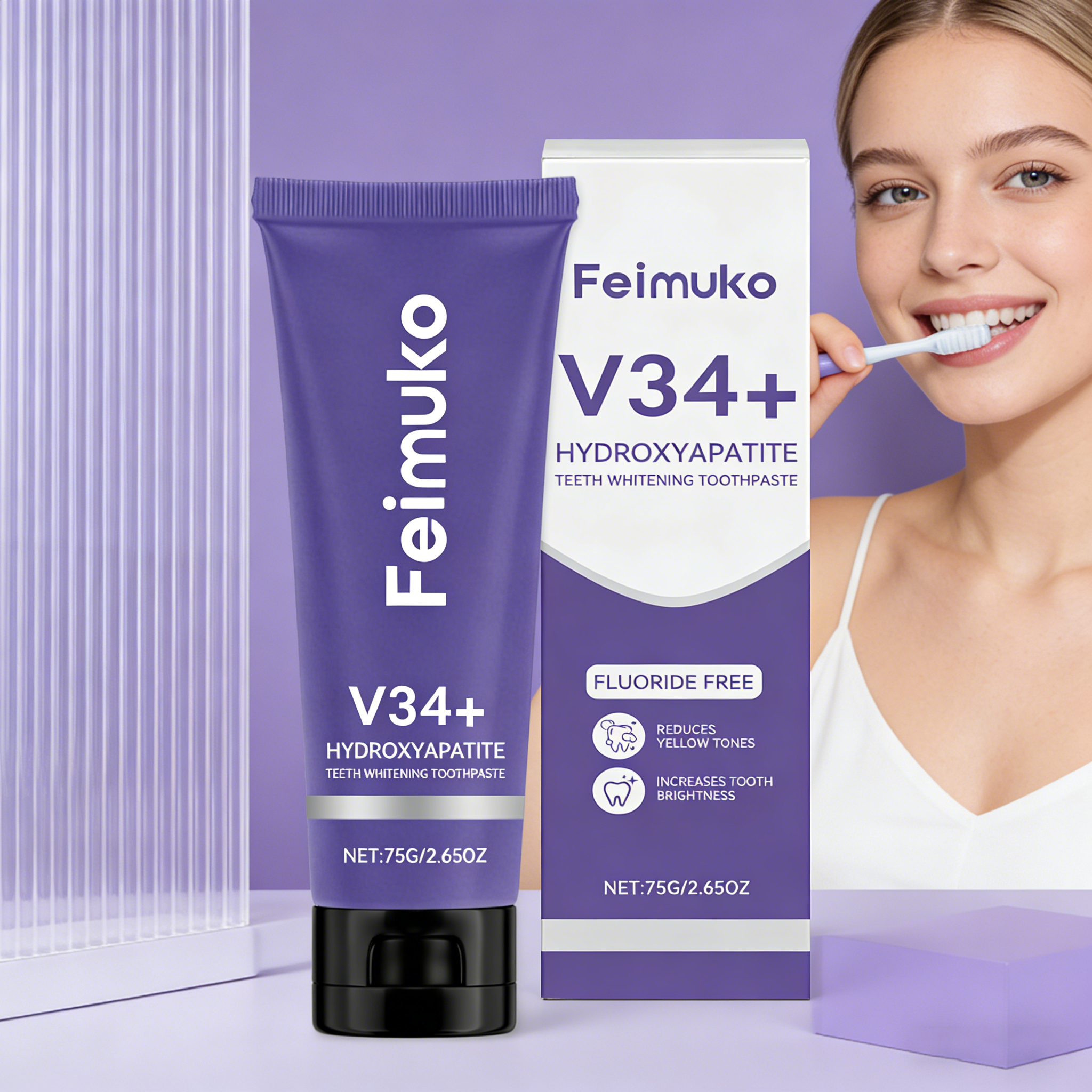 Feimuko Teeth Whitening Toothp - Teeth Whitening Quick のレビューと価格
