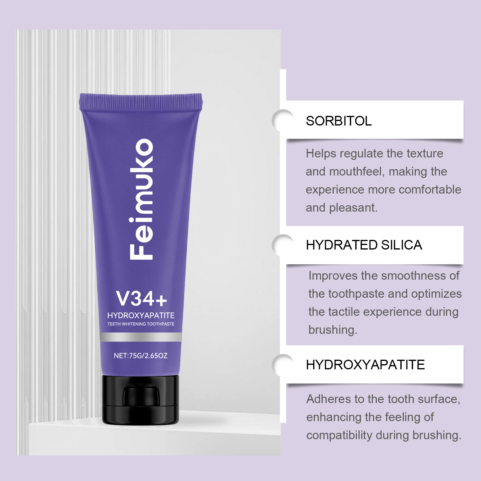 Feimuko Teeth Whitening Toothp - Teeth Whitening Quick のレビューと価格