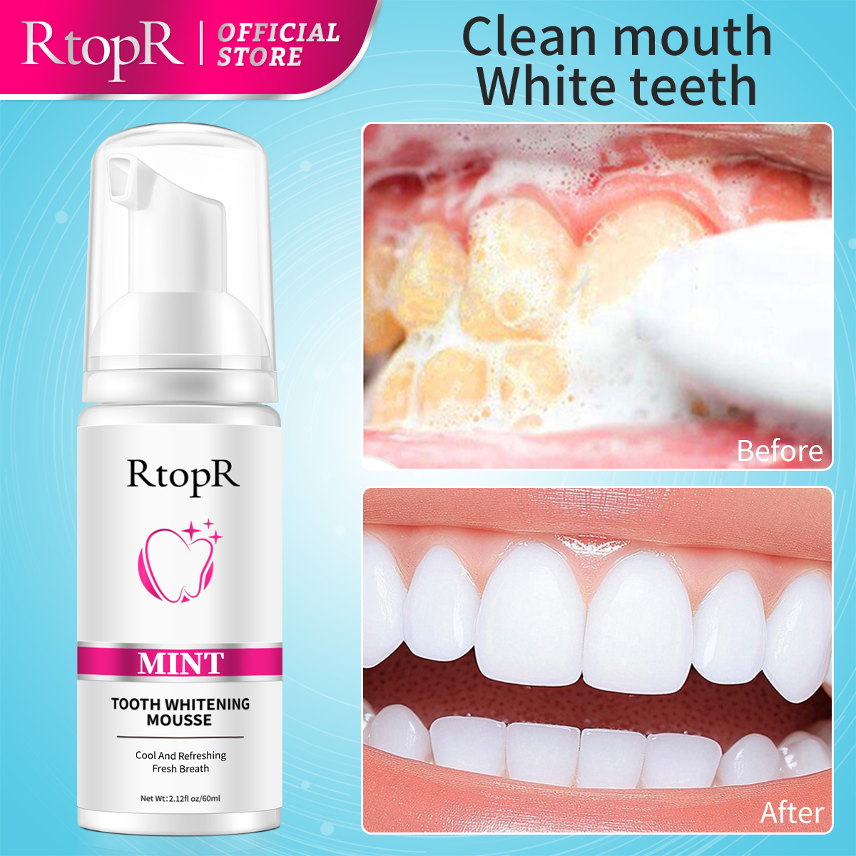 RtopR Mint Whitening Teeth Mou - Teeth Whitening Xylitol のレビューと価格