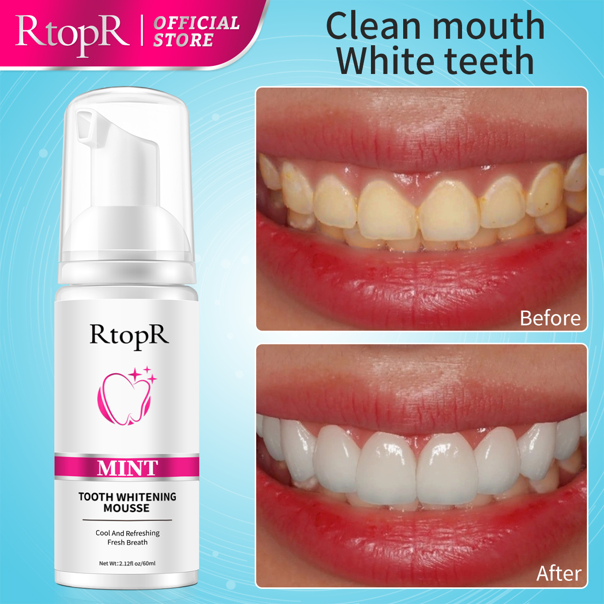 RtopR Mint Whitening Teeth Mou - Teeth Whitening Xylitol のレビューと価格