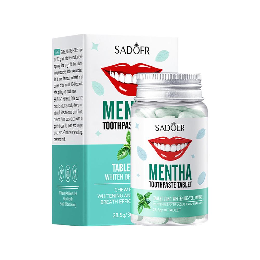 Mint Solid Toothpaste Tablets  - Teeth Whitening Q&M のレビューと価格